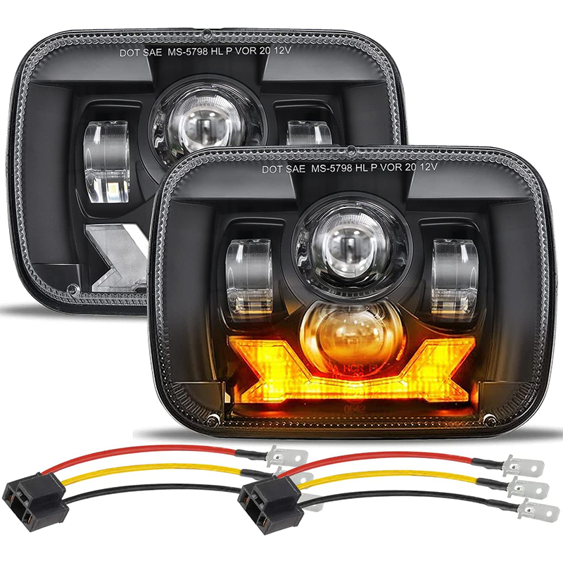 Model Kit Jeep - 5x7 7x6 LED Headlights 9600LM 180W