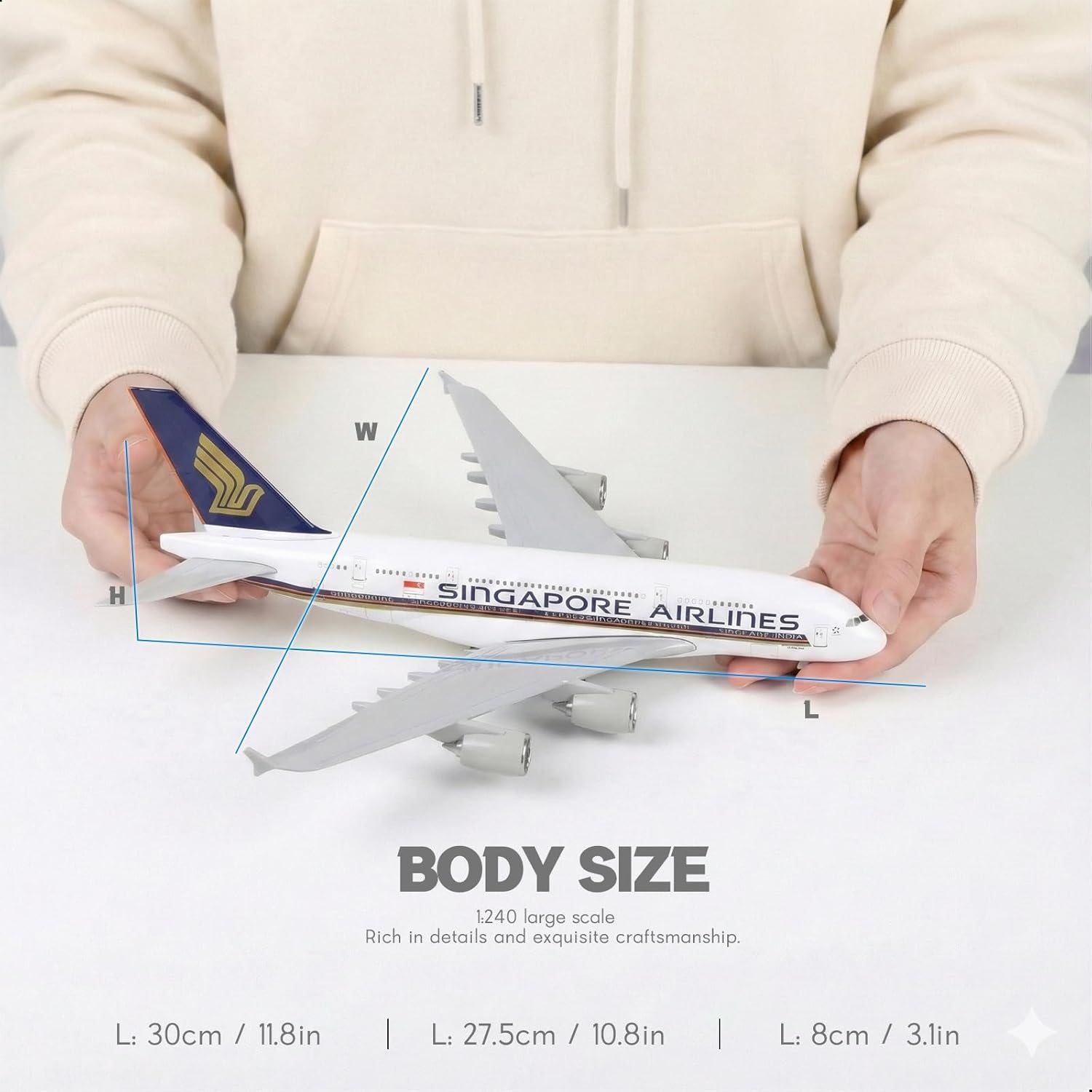 1/240 Singapore A380 Airplane  - Model Kit Singapore recension och pris