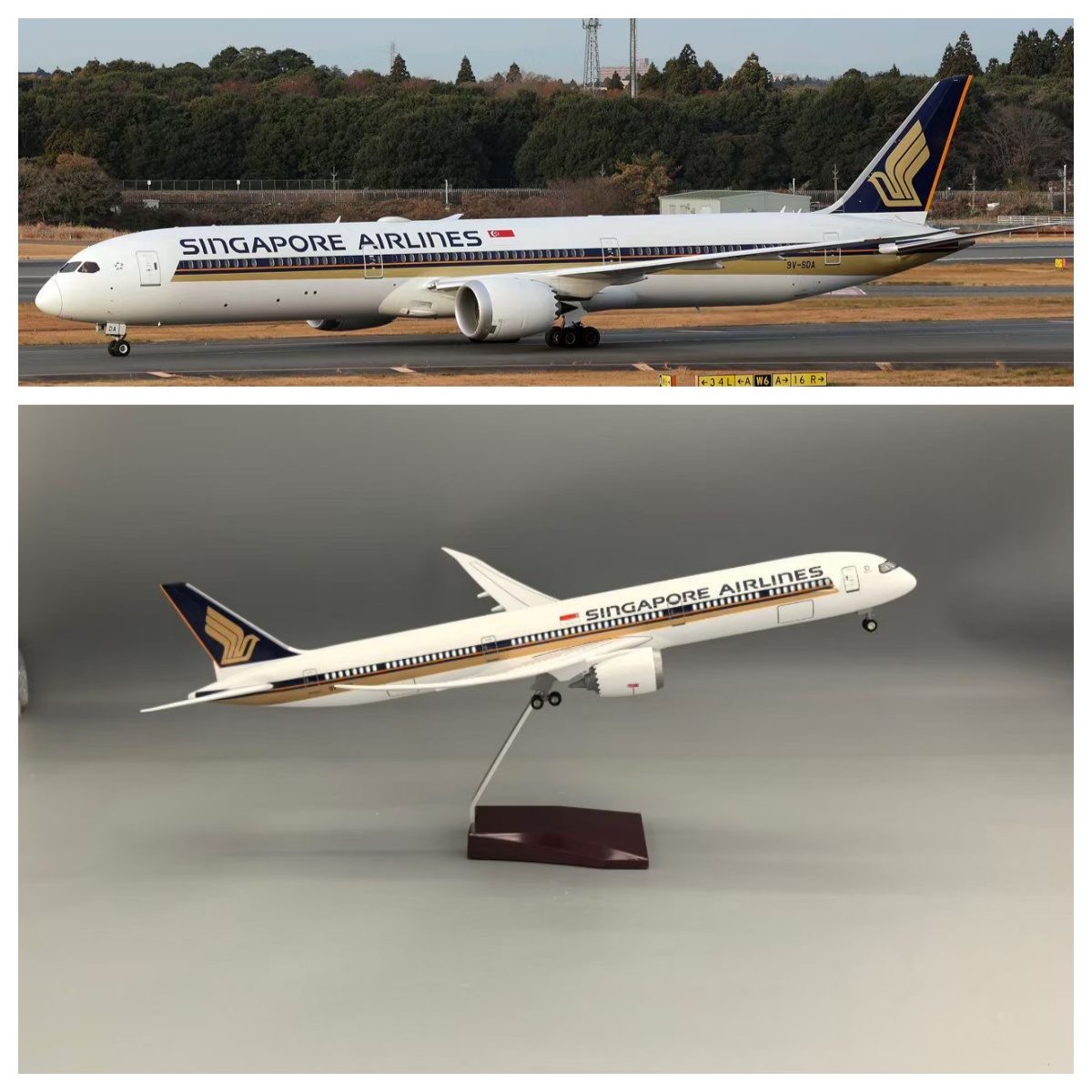 1:130 Scale Aircraft 43cm B787 - Model Kit Singapore recension och pris