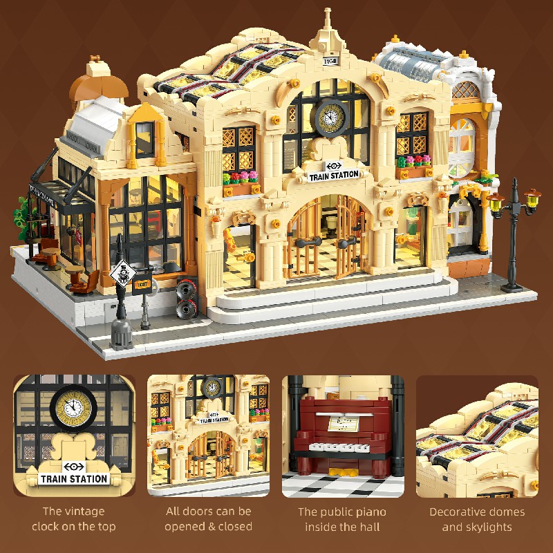 Vintage Train Station with LED - Model Kit Locomotive recension och pris