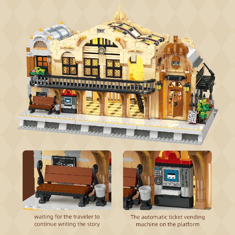 Vintage Train Station with LED - Model Kit Locomotive recension och pris